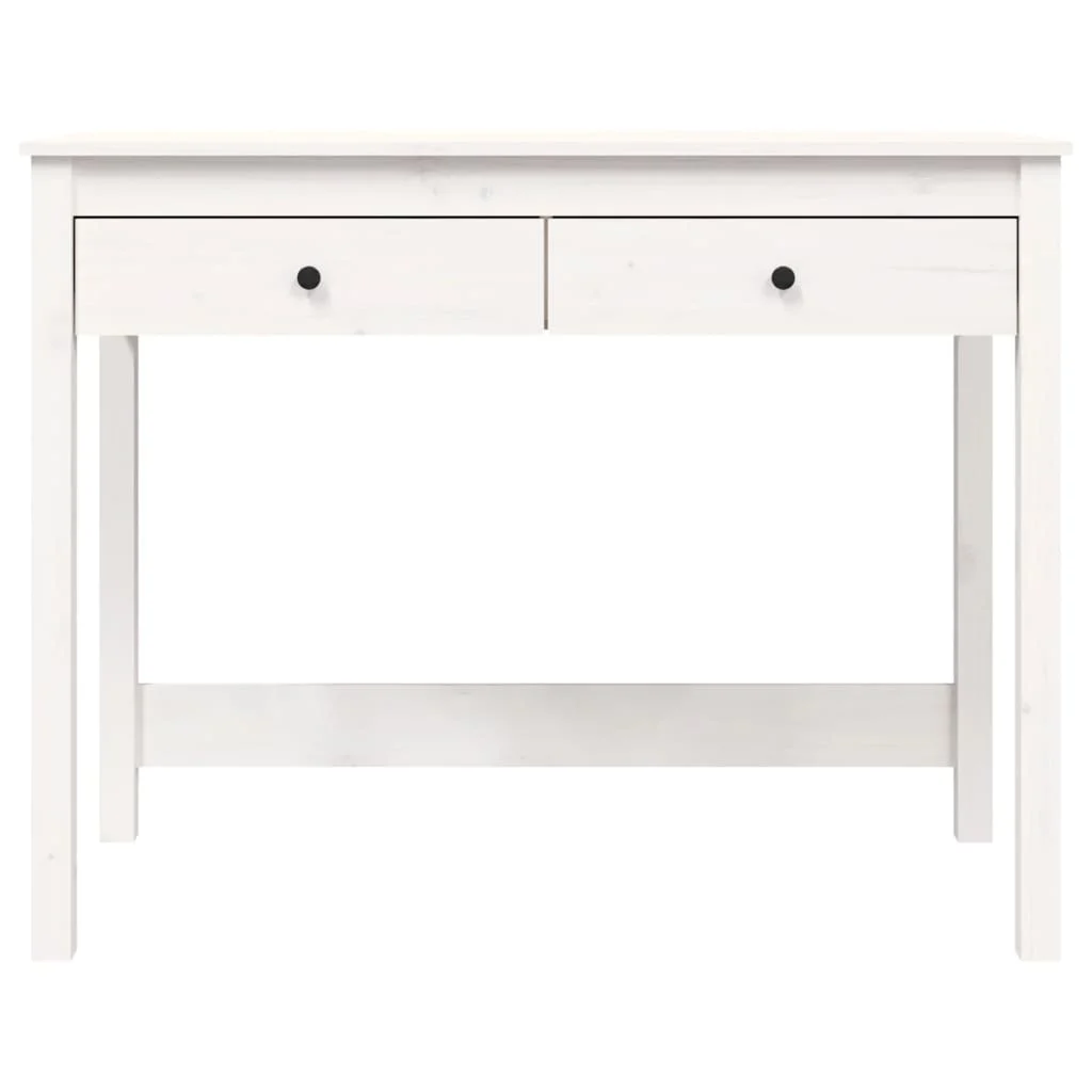 Bureau avec tiroirs 100 x 50 x 78 cm blanc bois massif – vue en situation
