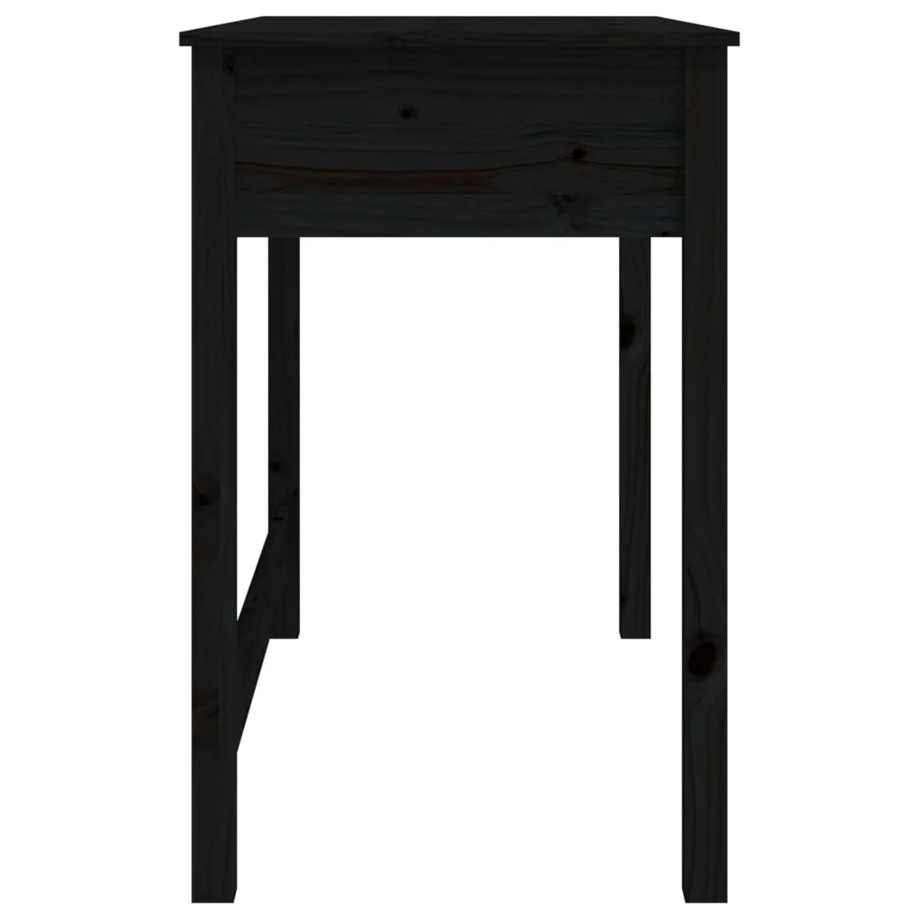 Bureau avec tiroirs 100 x 50 x 78 cm noir bois massif – vue de dos