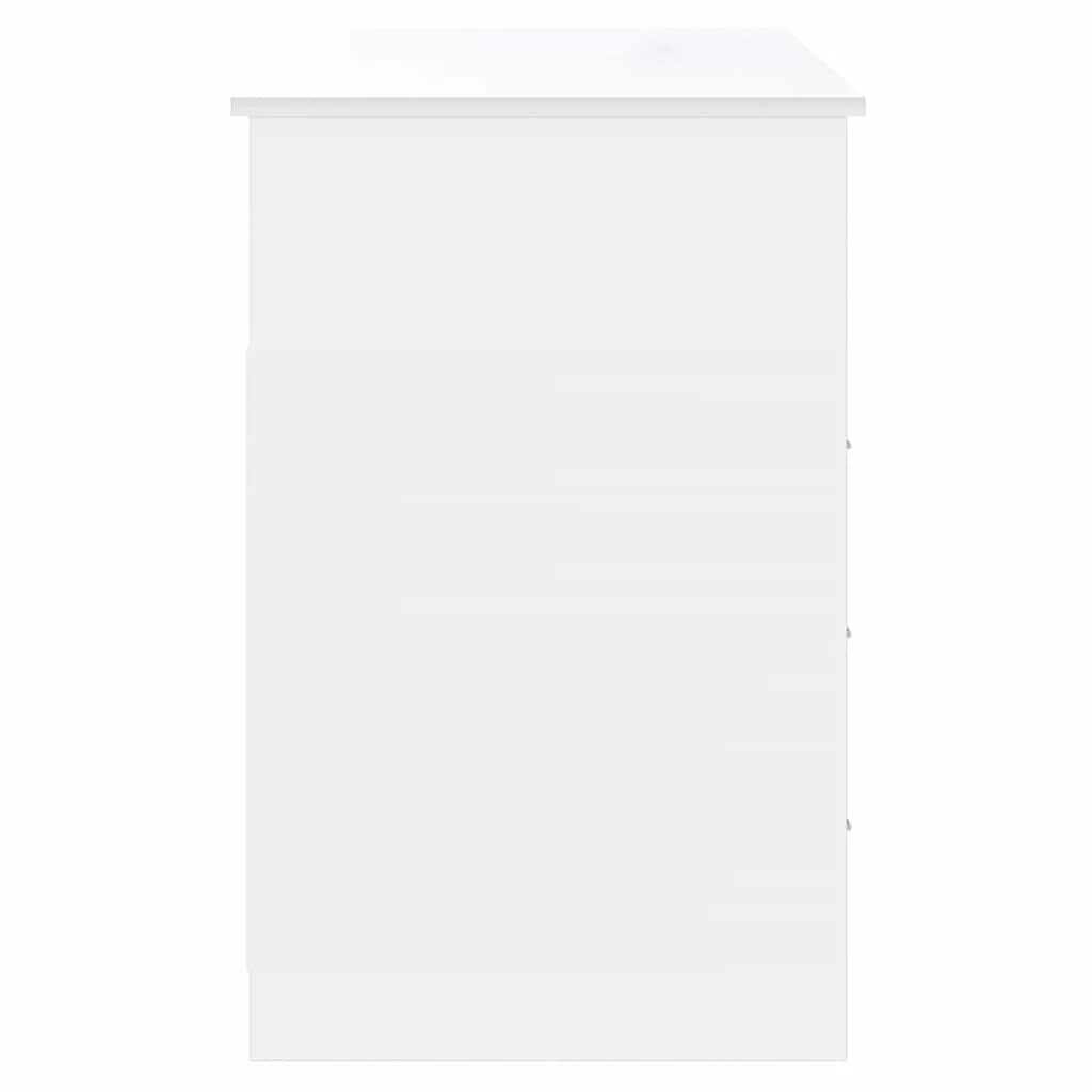 Bureau avec tiroirs 102 x 50 x 76 cm blanc bois d'ingénierie – vue de dos