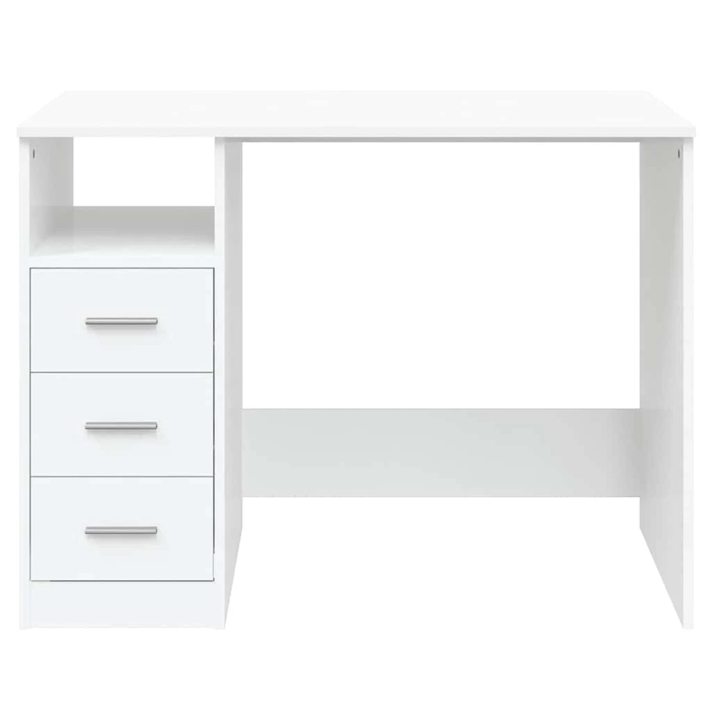 Bureau avec tiroirs 102 x 50 x 76 cm blanc bois d'ingénierie – vue en situation