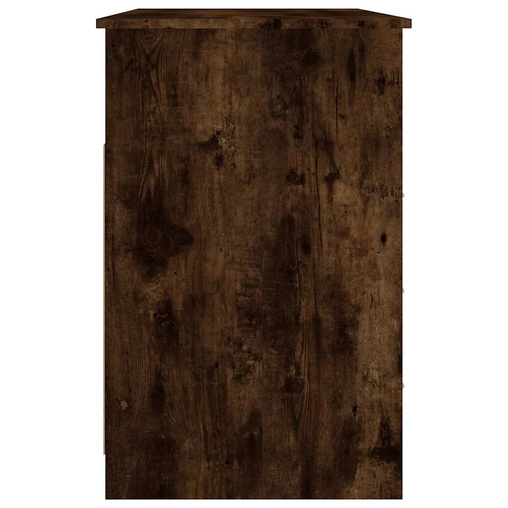 Bureau avec tiroirs 102 x 50 x 76 cm chêne fumé bois d'ingénierie – vue de dos