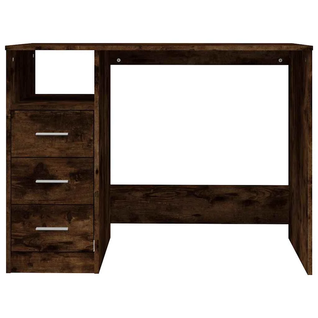 Bureau avec tiroirs 102 x 50 x 76 cm chêne fumé bois d'ingénierie – vue en situation