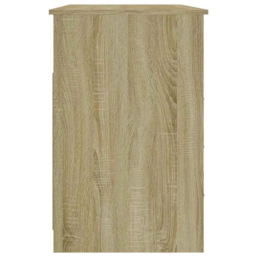 Bureau avec tiroirs 102 x 50 x 76 cm chêne sonoma bois d'ingénierie – vue de dos
