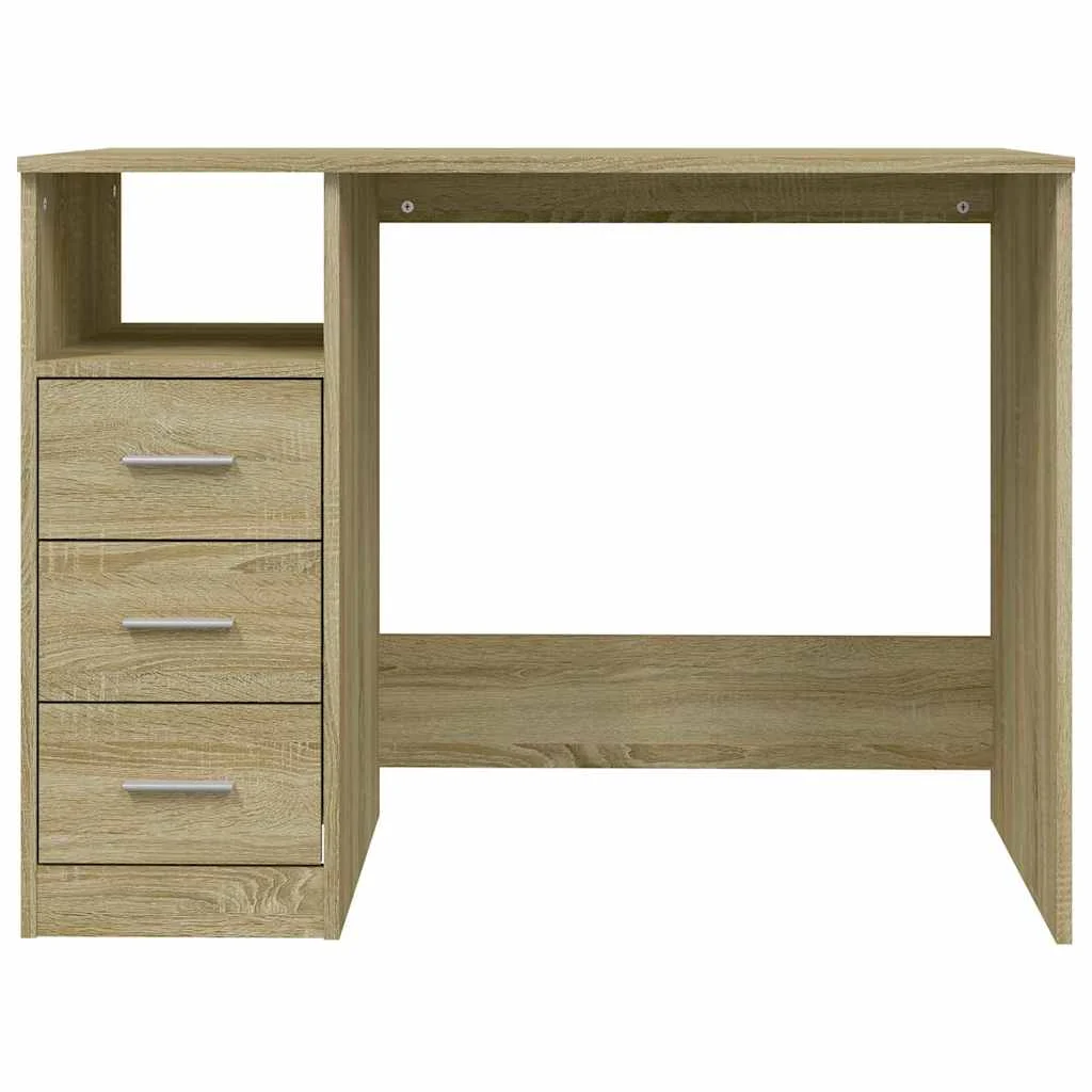 Bureau avec tiroirs 102 x 50 x 76 cm chêne sonoma bois d'ingénierie – vue en situation