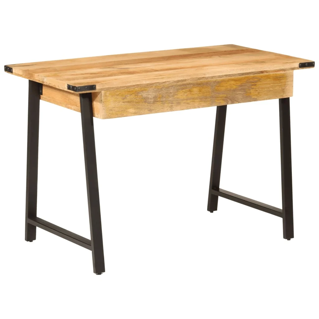 Bureau avec tiroirs 105 x 55 x 70 cm brun bois massif de manguier – vue en situation