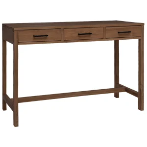 Bureau avec tiroirs 110 x 50 x 75 cm brun bois massif de teck – vue d’ensemble