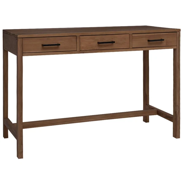 Bureau avec tiroirs 110 x 50 x 75 cm brun bois massif de teck – vue d’ensemble