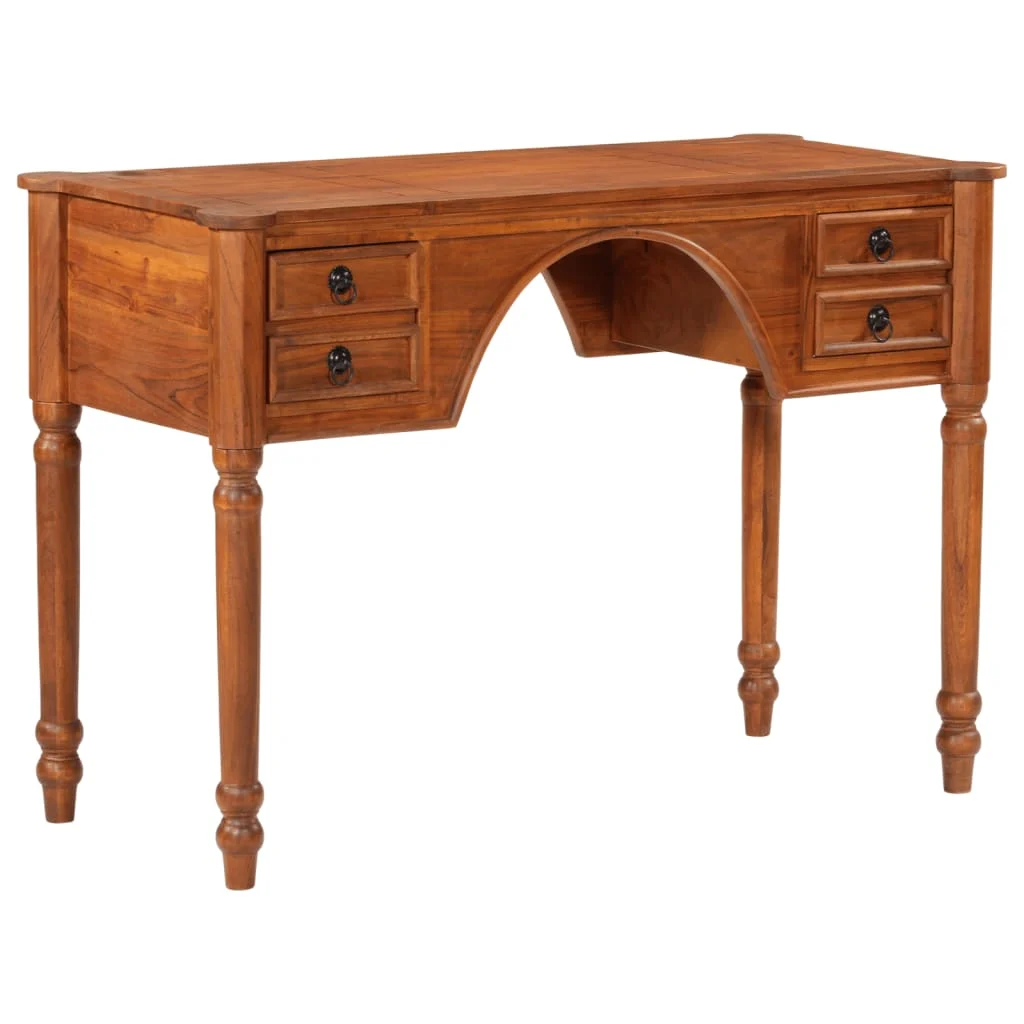 Bureau avec tiroirs 110 x 50 x 76 cm brun bois massif d'acacia – vue de dessus