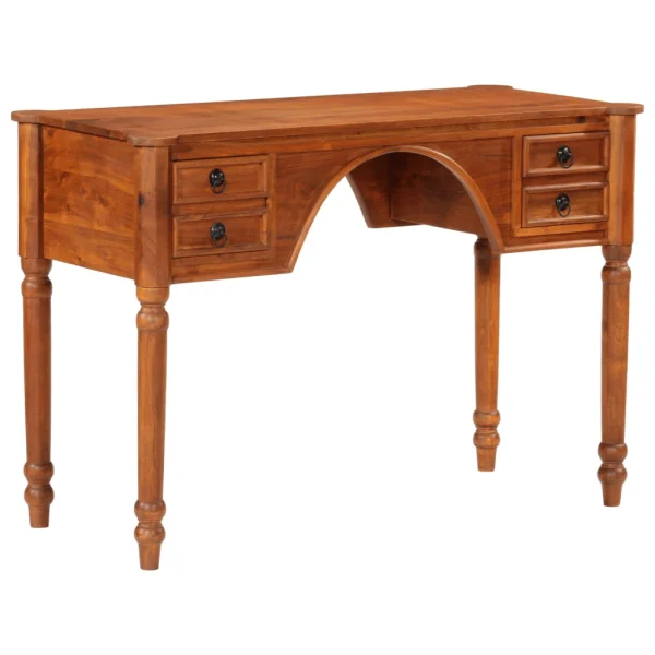 Bureau avec tiroirs 110 x 50 x 76 cm brun bois massif d'acacia – vue d’ensemble