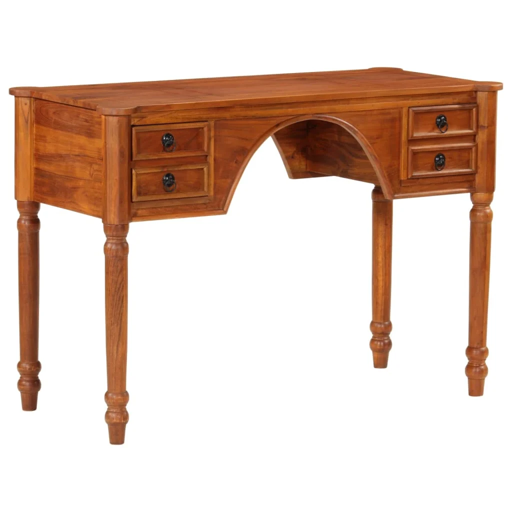 Bureau avec tiroirs 110 x 50 x 76 cm brun bois massif d'acacia – vue en situation
