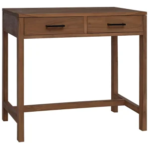 Bureau avec tiroirs 80 x 50 x 75 cm brun bois massif de teck – vue d’ensemble