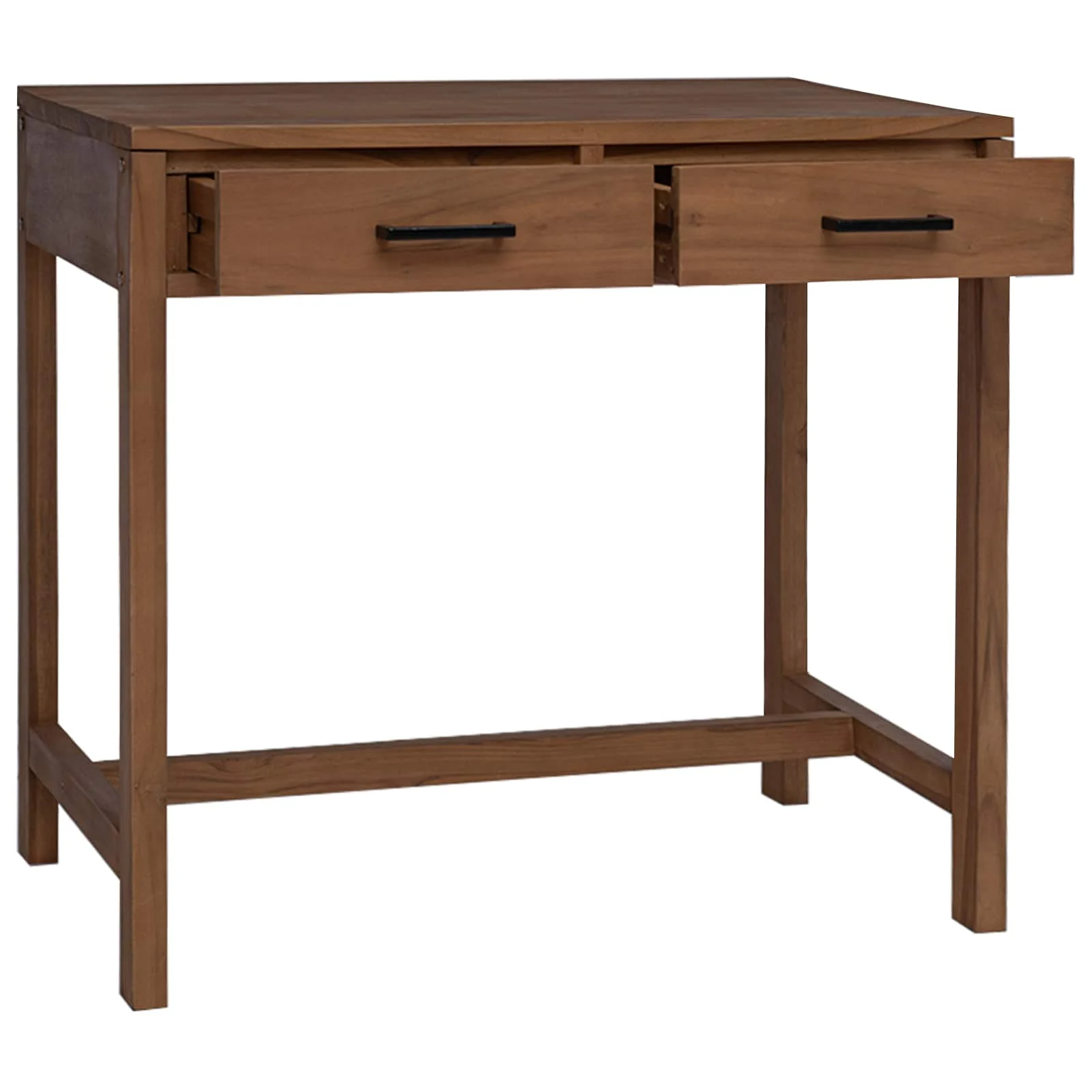 Bureau avec tiroirs 80 x 50 x 75 cm brun bois massif de teck – vue de côté