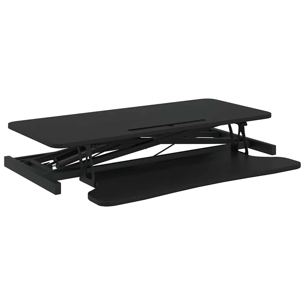 Bureau de travail réglable et bois 90 x 40 x 13-50 cm noir acier – vue de dessus