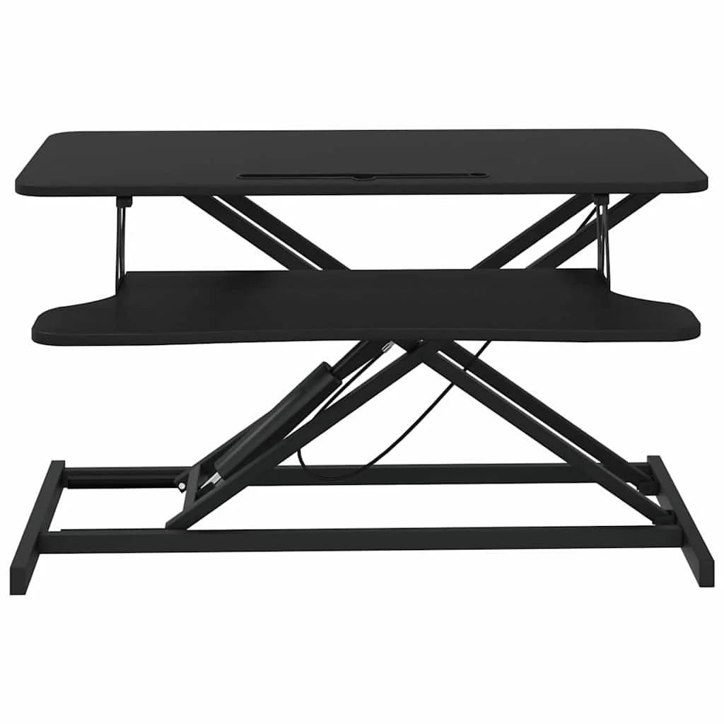 Bureau de travail réglable et bois 90 x 40 x 13-50 cm noir acier – vue de détail