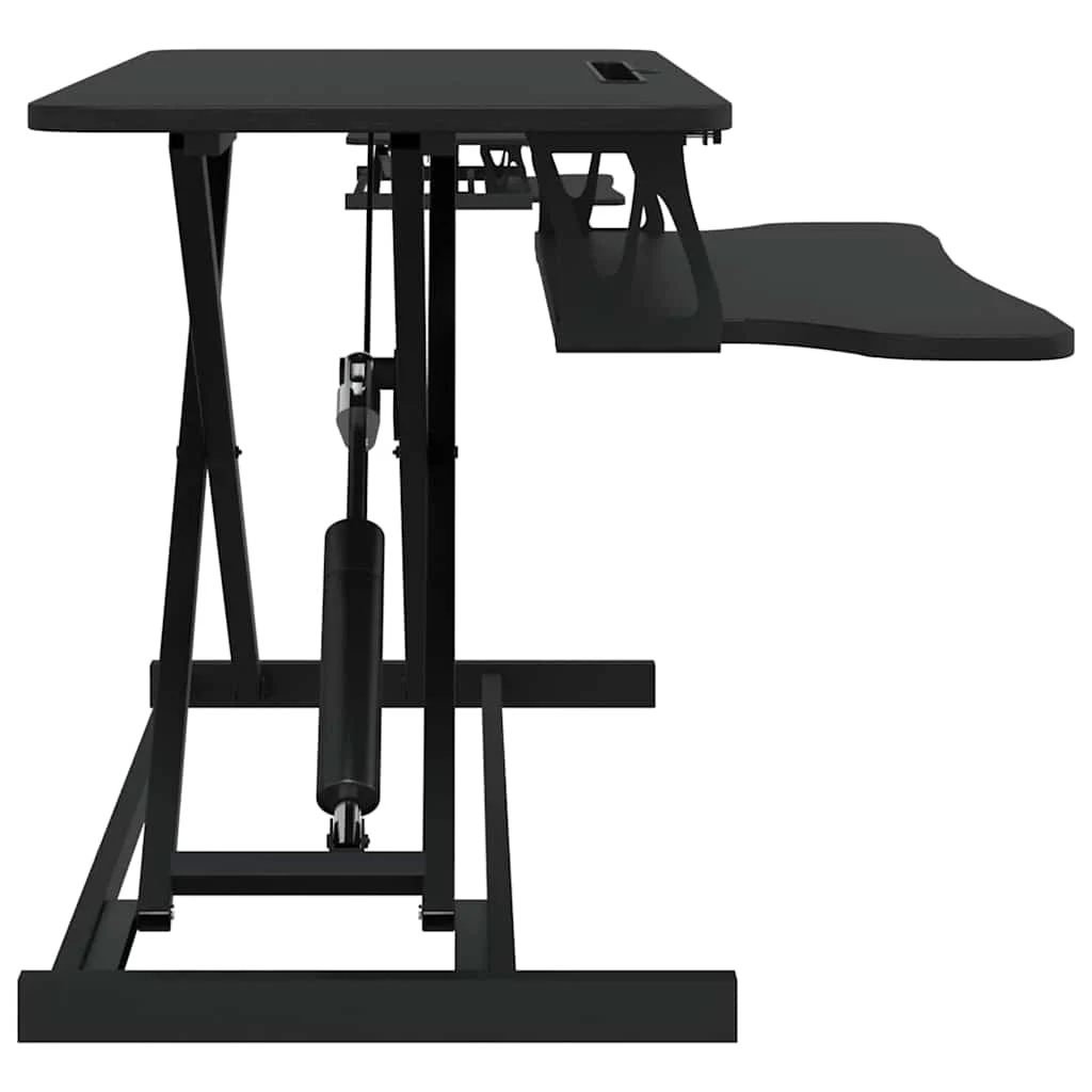 Bureau de travail réglable et bois 90 x 40 x 13-50 cm noir acier – vue en situation