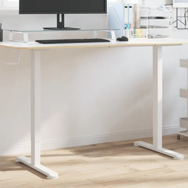 Cadre de bureau debout 135 x 60 x 70 cm blanc acier – vue d’ensemble