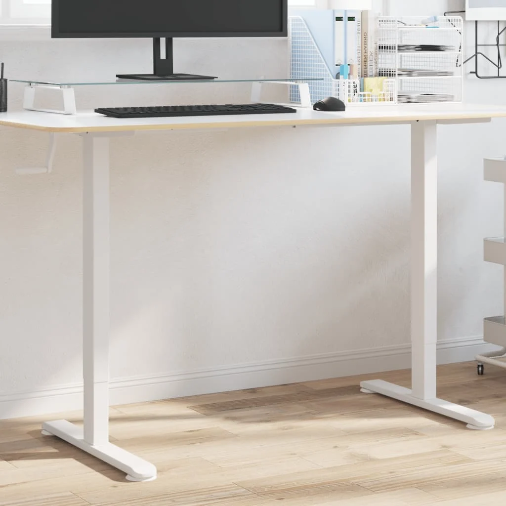 Cadre de bureau debout 135 x 60 x 70 cm blanc acier – vue d’ensemble