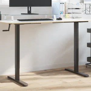 Cadre de bureau debout 135 x 60 x 70 cm noir acier – vue d’ensemble