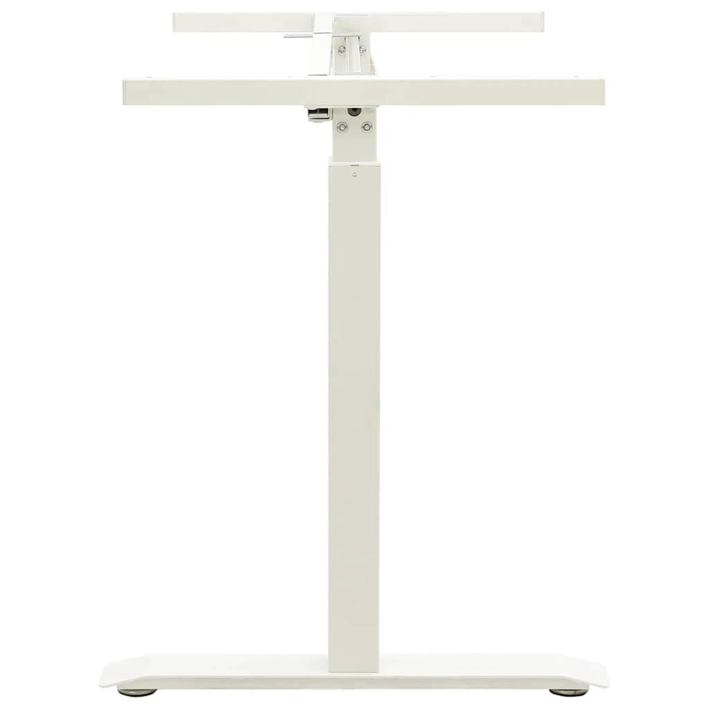 Cadre de bureau en hauteur réglable avec manivelle manuel 160 x 60 x 113 cm blanc acier – vue de dessus
