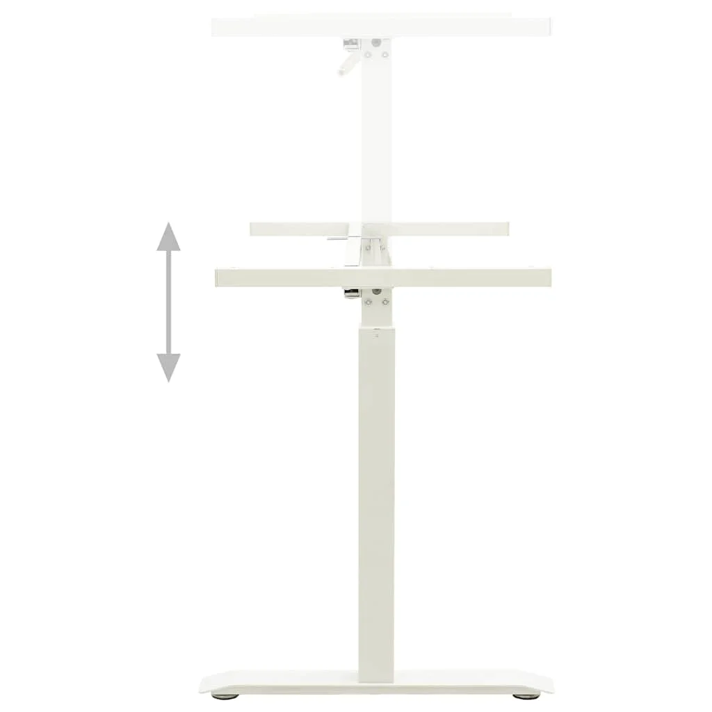 Cadre de bureau en hauteur réglable avec manivelle manuel 160 x 60 x 113 cm blanc acier – vue de dos