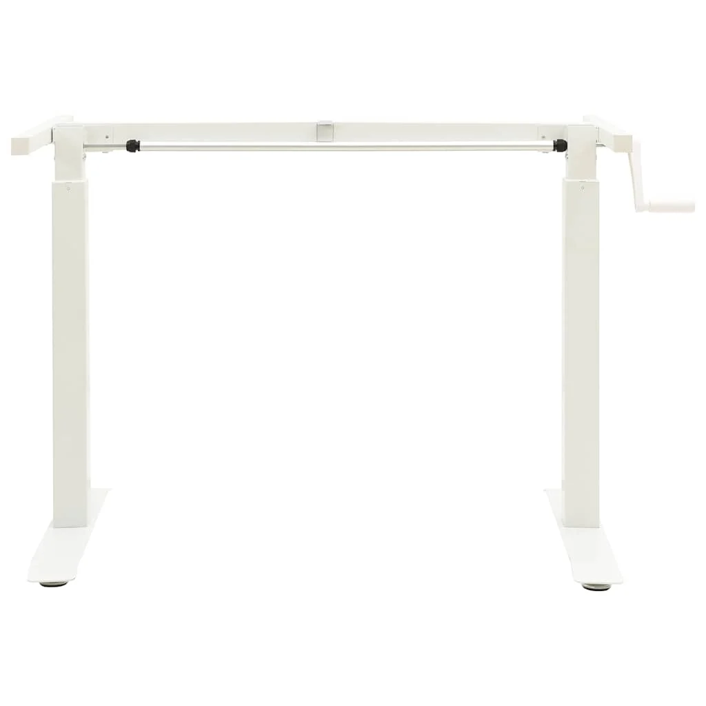 Cadre de bureau en hauteur réglable avec manivelle manuel 160 x 60 x 113 cm blanc acier – vue de détail