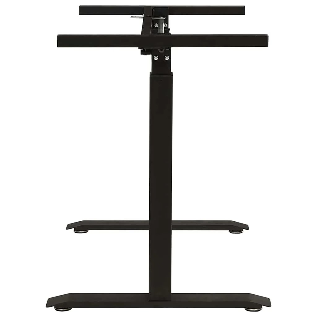 Cadre de bureau en hauteur réglable avec manivelle manuel 160 x 60 x 113 cm noir acier – vue de dos