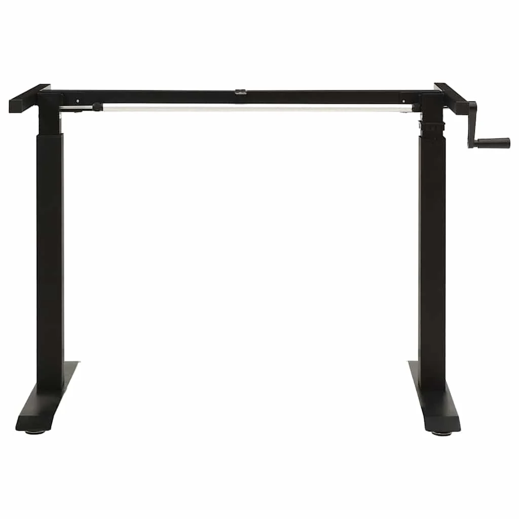Cadre de bureau en hauteur réglable avec manivelle manuel 160 x 60 x 113 cm noir acier – vue de détail