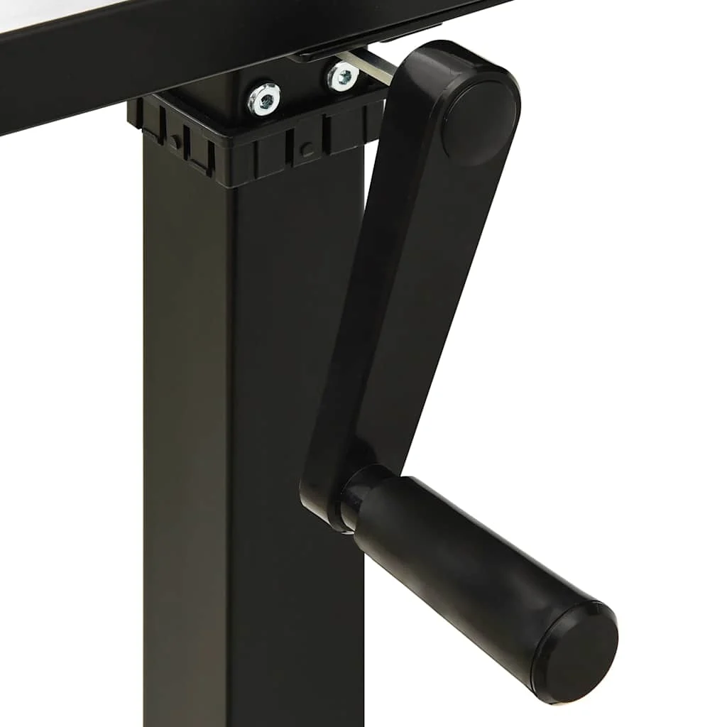 Cadre de bureau en hauteur réglable avec manivelle manuel 160 x 60 x 113 cm noir acier – vue en situation