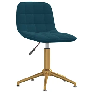 Chaise de bureau 42,5 x 45 x 82,5 cm bleu velours – vue d’ensemble