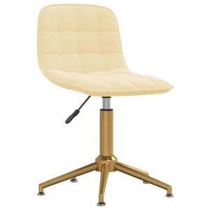 Chaise de bureau 42,5 x 45 x 82,5 cm crème velours – vue d’ensemble