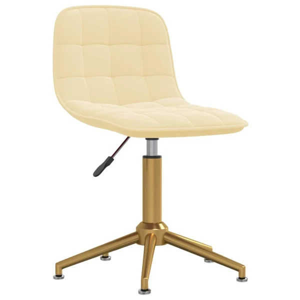 Chaise de bureau 42,5 x 45 x 82,5 cm crème velours – vue d’ensemble