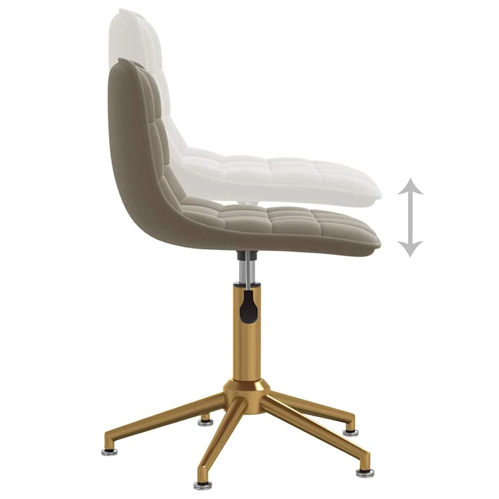 Chaise de bureau 42,5 x 45 x 82,5 cm gris clair velours – vue de dessus