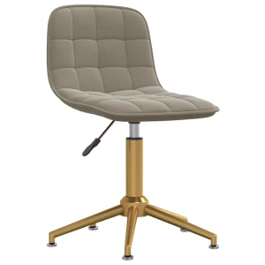Chaise de bureau 42,5 x 45 x 82,5 cm gris clair velours – vue d’ensemble
