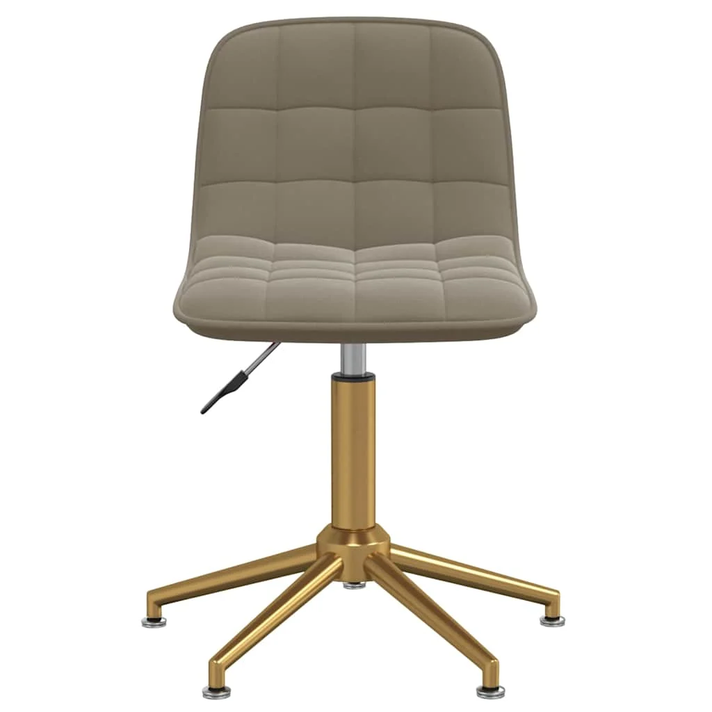 Chaise de bureau 42,5 x 45 x 82,5 cm gris clair velours – vue de face