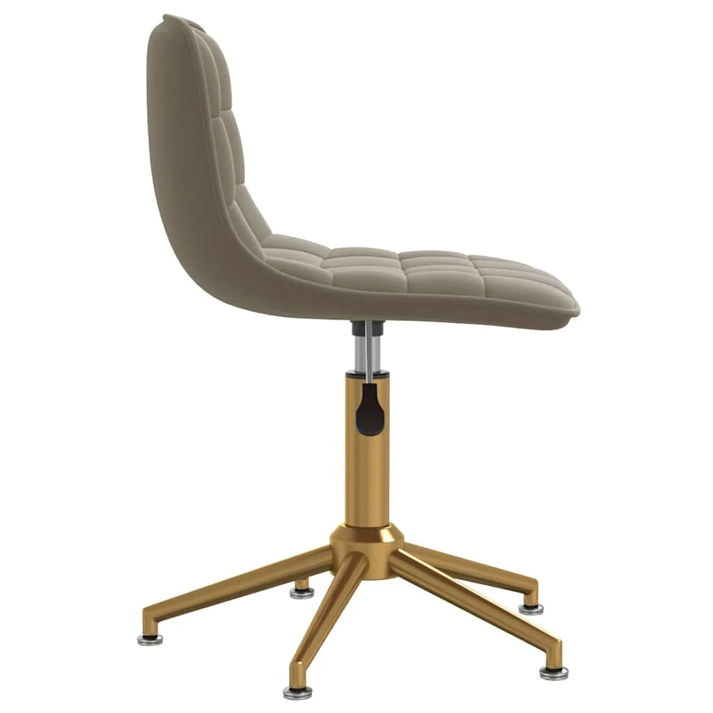 Chaise de bureau 42,5 x 45 x 82,5 cm gris clair velours – vue de côté