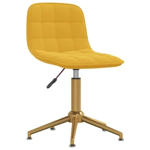 Chaise de bureau 42,5 x 45 x 82,5 cm jaune moutarde velours – vue d’ensemble