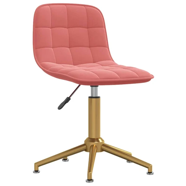 Chaise de bureau 42,5 x 45 x 82,5 cm rose velours – vue d’ensemble