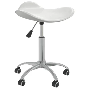 Chaise de bureau 44 x 44 x 57 cm blanc similicuir – vue d’ensemble