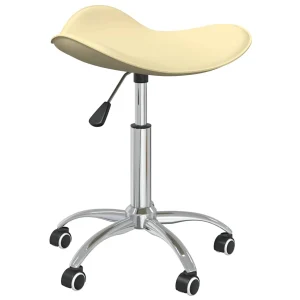 Chaise de bureau 44 x 44 x 57 cm crème similicuir – vue d’ensemble