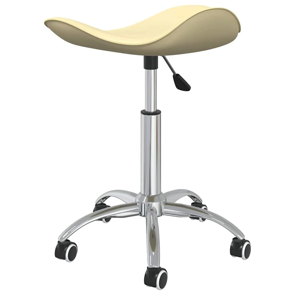 Chaise de bureau 44 x 44 x 57 cm crème similicuir – vue de côté