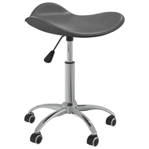 Chaise de bureau 44 x 44 x 57 cm gris similicuir – vue d’ensemble