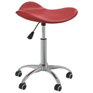 Chaise de bureau 44 x 44 x 57 cm rouge bordeaux similicuir – vue d’ensemble