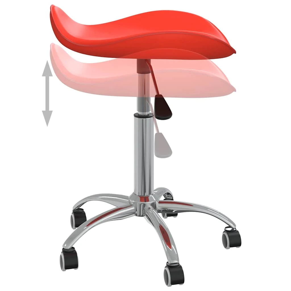 Chaise de bureau 44 x 44 x 57 cm rouge similicuir – vue de dessus