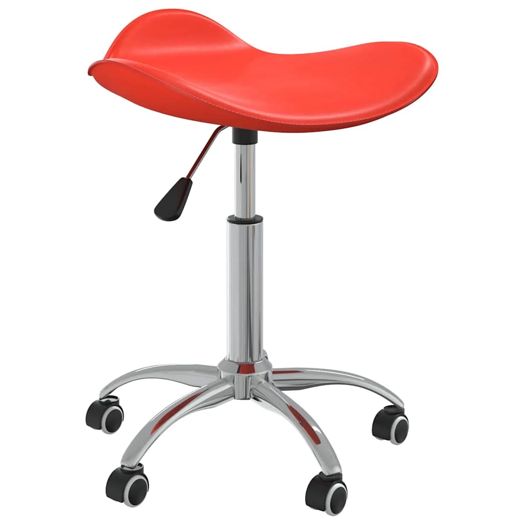 Chaise de bureau 44 x 44 x 57 cm rouge similicuir – vue d’ensemble