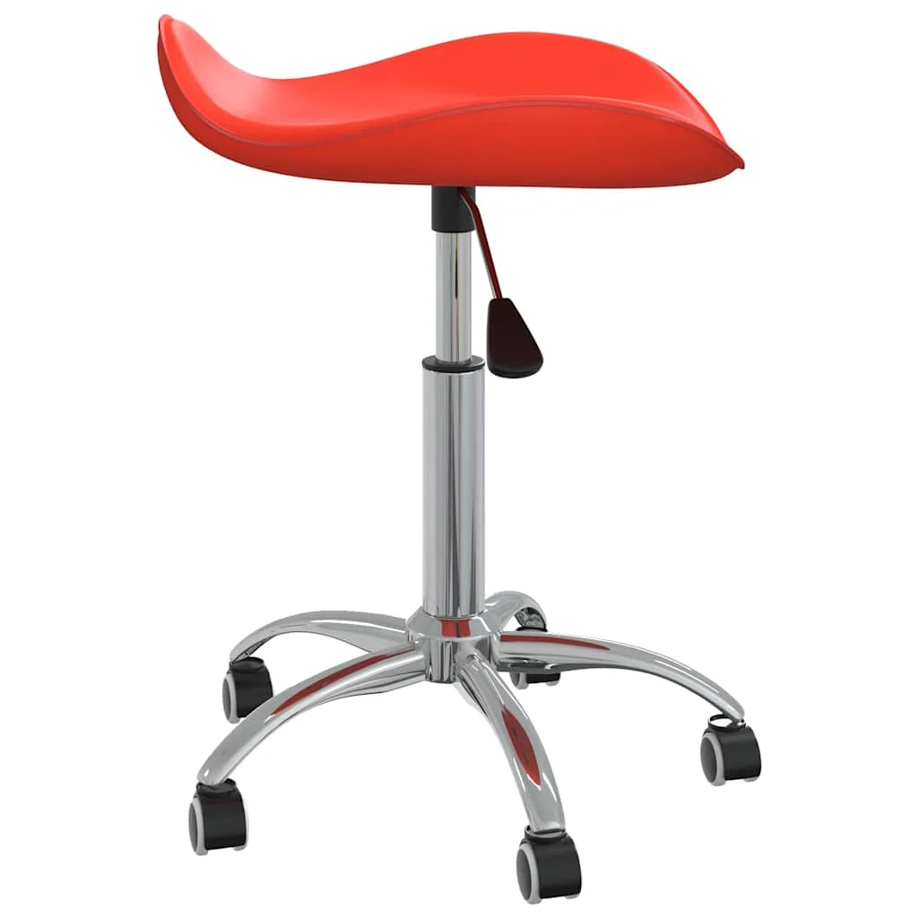 Chaise de bureau 44 x 44 x 57 cm rouge similicuir – vue de côté