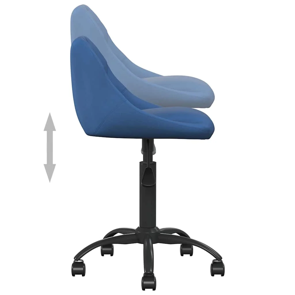 Chaise de bureau 44 x 46 x 79 cm bleu velours – vue de dessus