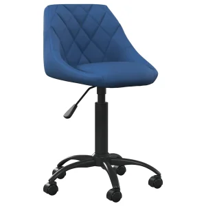 Chaise de bureau 44 x 46 x 79 cm bleu velours – vue d’ensemble
