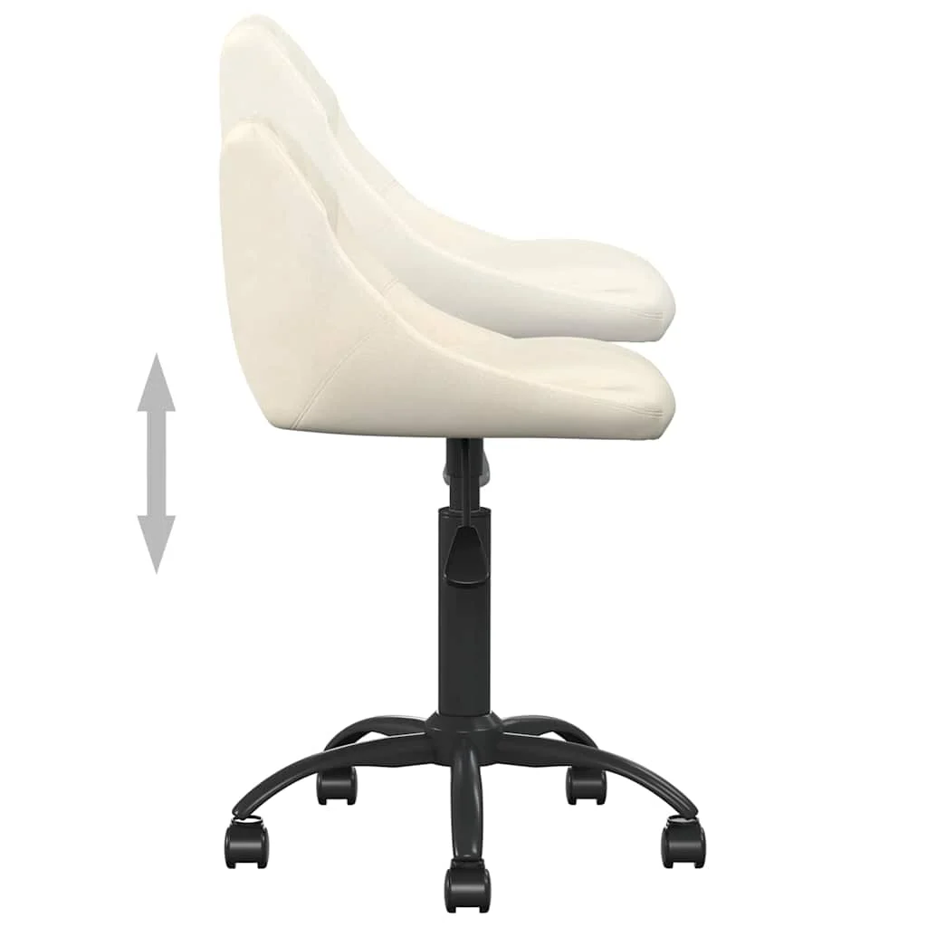 Chaise de bureau 44 x 46 x 79 cm crème velours – vue de dessus