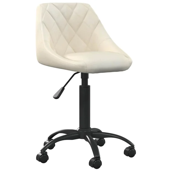 Chaise de bureau 44 x 46 x 79 cm crème velours – vue d’ensemble