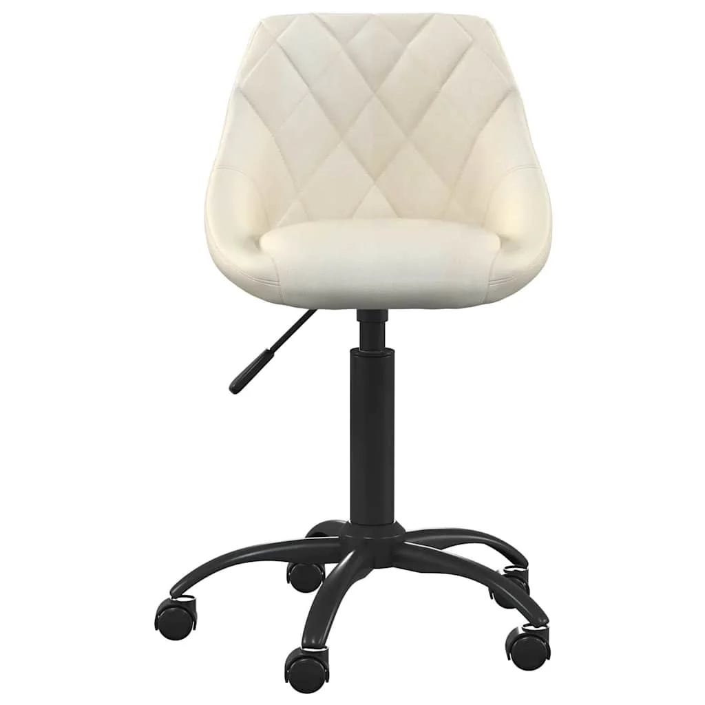 Chaise de bureau 44 x 46 x 79 cm crème velours – vue de face